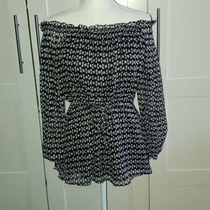 DVF black & white off the shoulder top